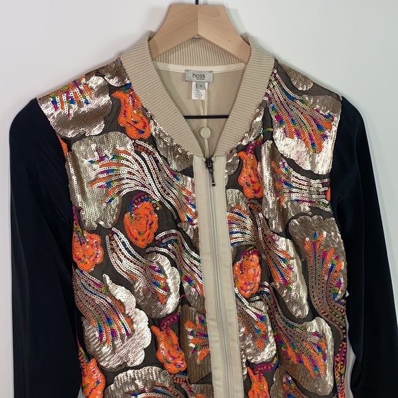NWT Hoss Intropia #33 Sequin Zip Cardigan Small - Picture 2 of 8